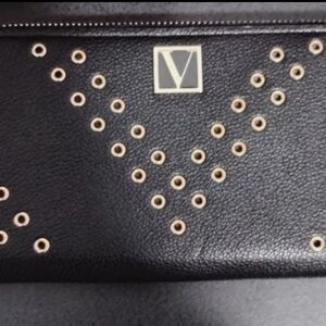 V-Emblem Black Studded Women's Bag